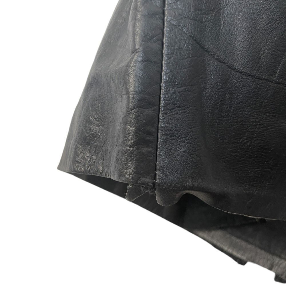 Vintage Via Mix Genuine Leather Black Skirt Size 9 - Picture 8 of 14